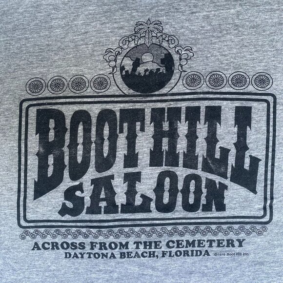 Vintage 90s Boot Hill Saloon Shirt Punk Biker Motorcycle Tee - Picture 3 of 7